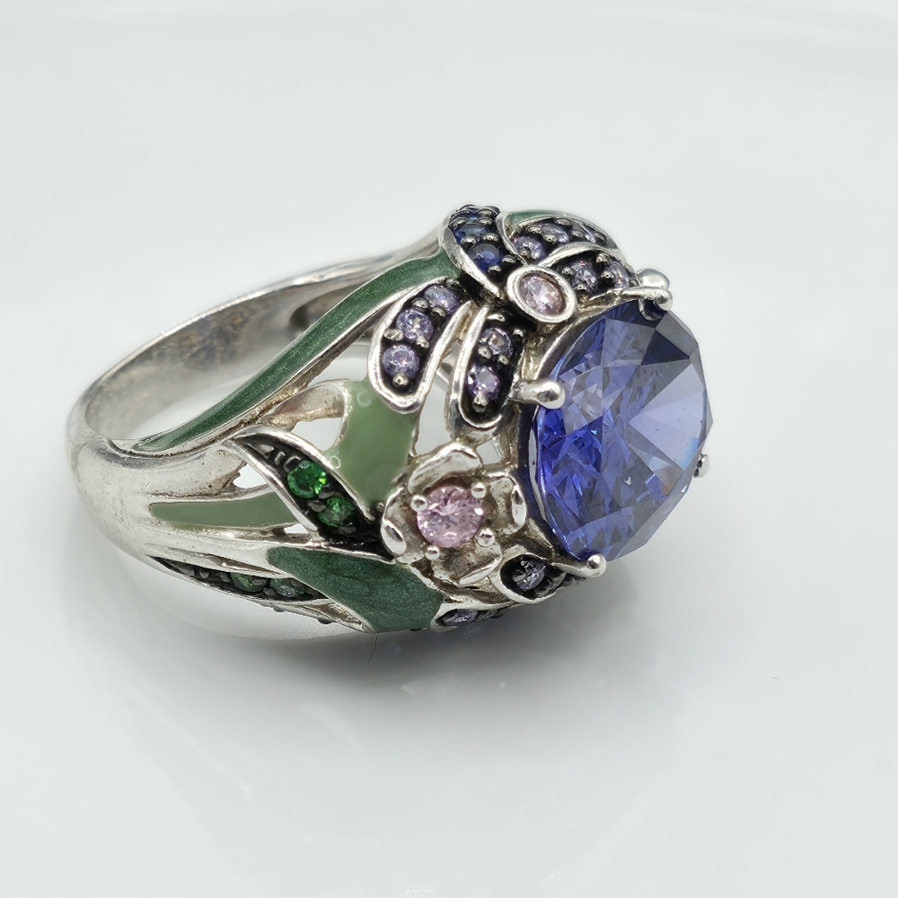 Designer  Victoria Wieck Retired Lab Created Tanzanite Ring - Picture 4 of 10